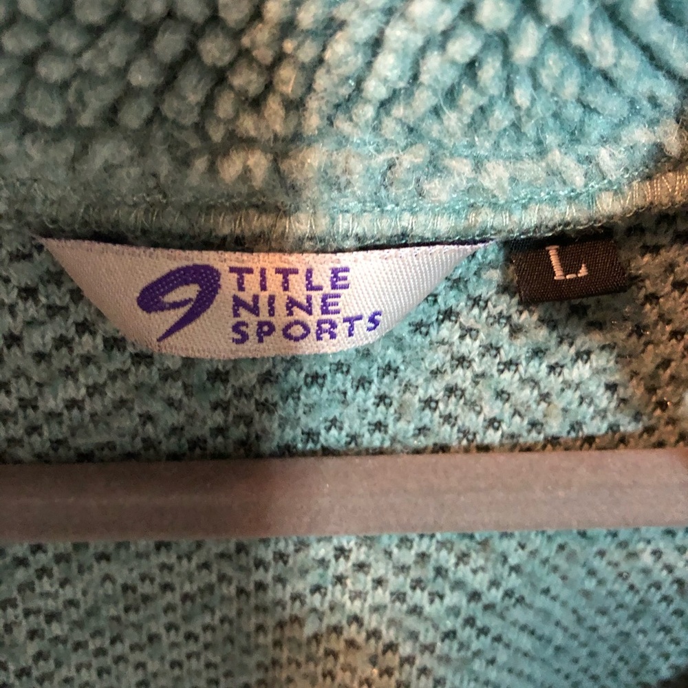 Title Nine Mint Green Nubby Nordic Quarter Zip - Picture 2 of 9